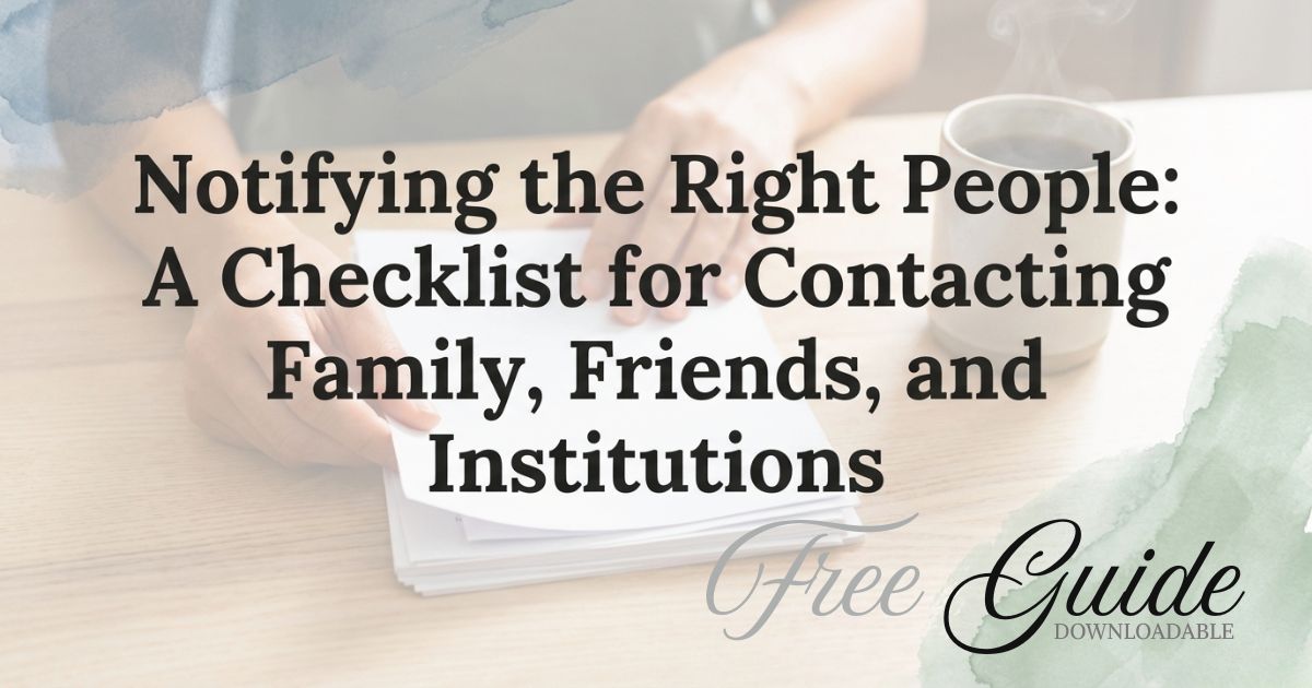 Notifying the Right People: A Checklist for Contacting Family, Friends, and Institutions